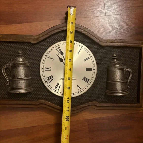 Seth Thomas Wall Clock Roman Numerals Pewter Tankard Accents Made USA untested - Picture 8 of 8